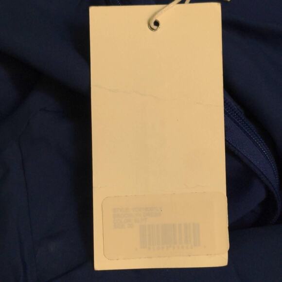 Likely Brooklyn Midi Dress Blue Stretch V Neck Sleeveless Slit Party 00 New - Picture 12 of 13